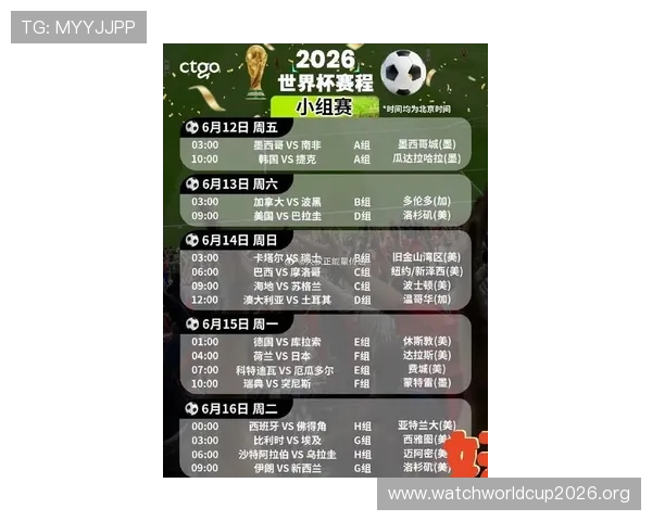 2026年世界杯赛程时间表最新更新，帮助球迷提前掌握比赛时间和观看计划